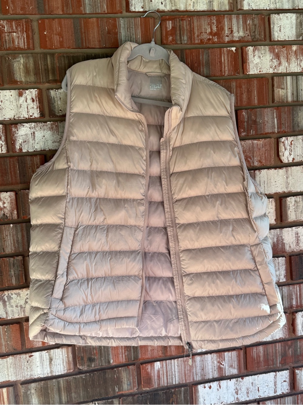 32 Degrees HEAT Women’s XXL Beige Lightweight Puffer Vest Full Zip